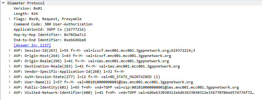 Diameter-User-Authorization-Request-Command-Code-300-Packet-Capture