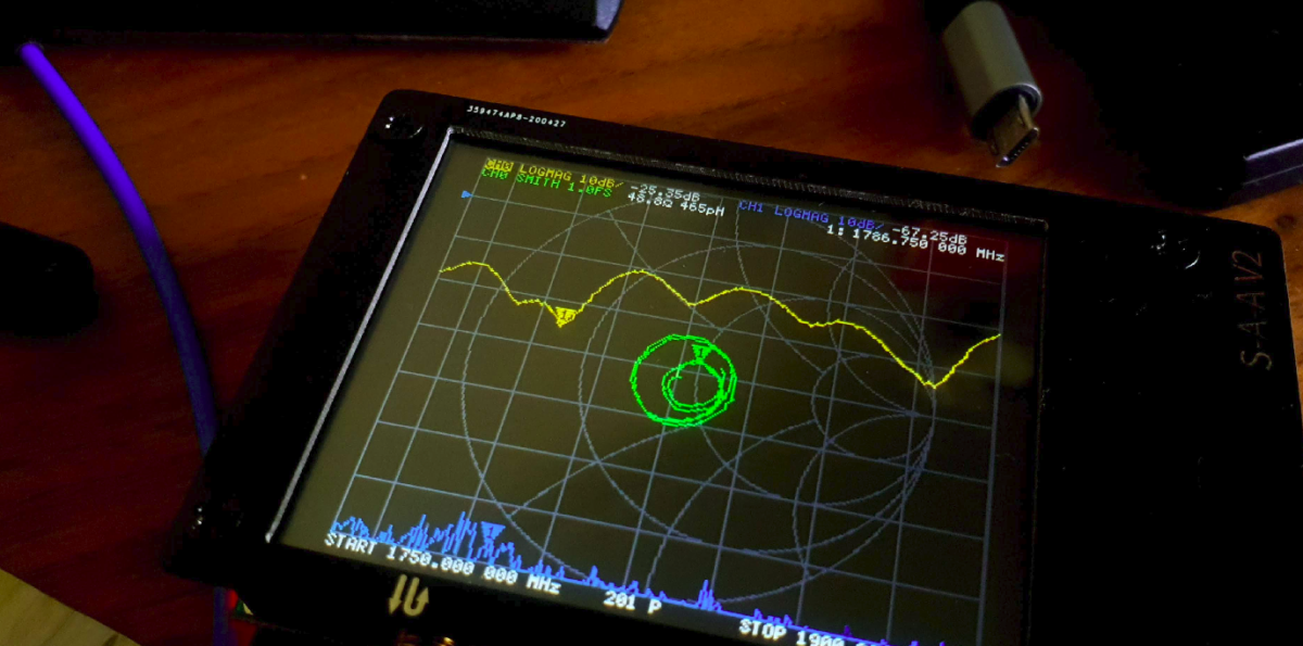 NanoVNA showing LCD contents